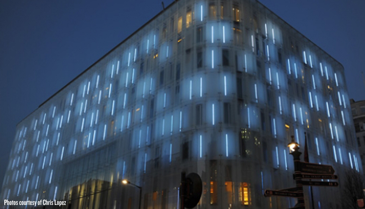 Computerized W Hotel Facade In London Creates Unique Lightshows Based